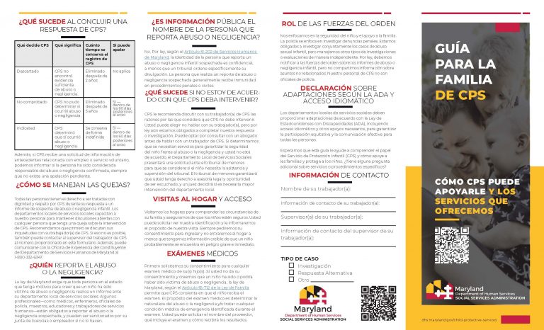 Family Guide to CPS Brochures - Maryland Department of Human Services