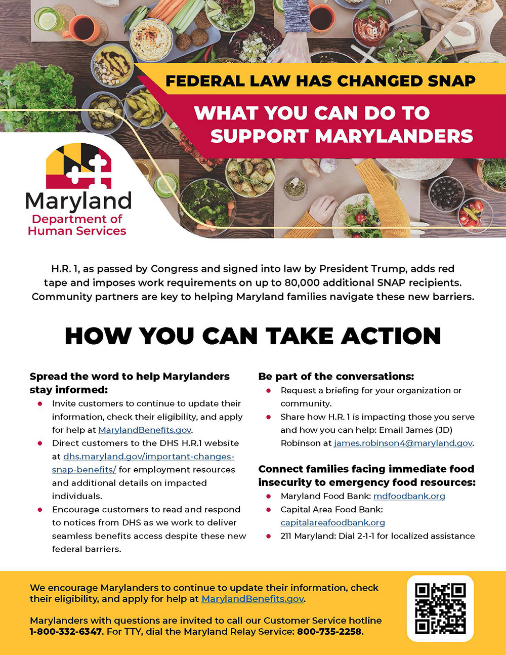 Download flyer for community partners titled What Can You Do To Support Marylanders