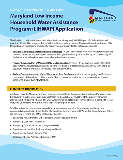 Water Assistance Application Form